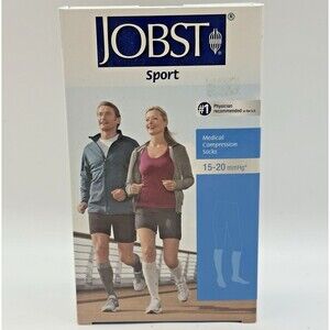 Jobst Medical Activewear S Knee High Compression Socks 15-20 mmHg Sport Grey NEW